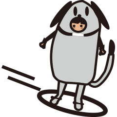 [LINEスタンプ] イヌ着ぐるみ少年 