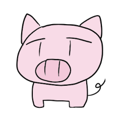 [LINEスタンプ] 無表情なブタさん