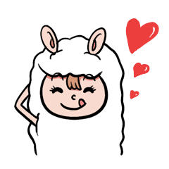 [LINEスタンプ] アルパカを着た少女 パート2