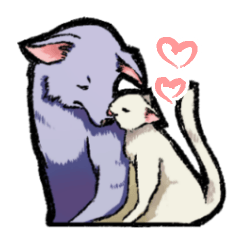 [LINEスタンプ] 猫と犬 シンプル