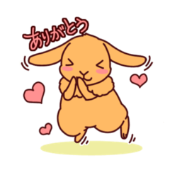 [LINEスタンプ] たれ耳うさぎのラテ