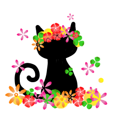 [LINEスタンプ] 敬語と花と、ちょっと黒猫