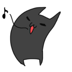 [LINEスタンプ] 黒い陽気なネコ