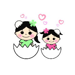 [LINEスタンプ] ぴよぴよチャンネル（姉妹スタンプ）