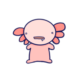 [LINEスタンプ] 二足歩行のウーパールーパースタンプの画像（メイン）