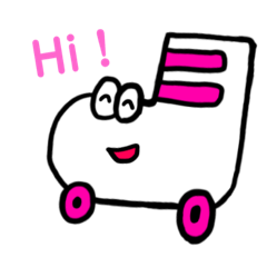 [LINEスタンプ] 白いローラースケートくん