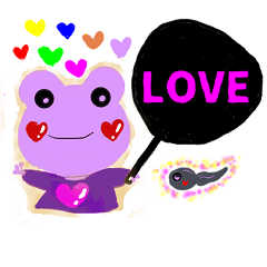 [LINEスタンプ] 応援うちわぱーぷるフロッグ