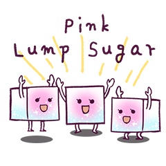 [LINEスタンプ] Pink lump sugar(English)