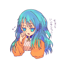 [LINEスタンプ] ひかりのうみへキャラスタンプ『青＆赤』