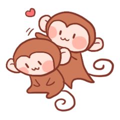 [LINEスタンプ] 元気な猿さんの画像（メイン）