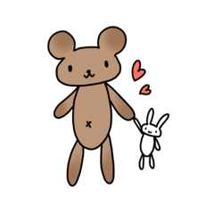 くまとうさぎのぬいぐるみ