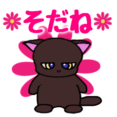 [LINEスタンプ] 動く黒猫のむちゃる。