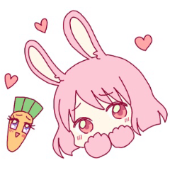 [LINEスタンプ] うさぎちゃんと人参(？)