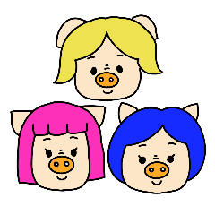 [LINEスタンプ] 三匹の子むすめとその仲間たち