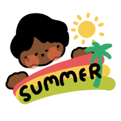 [LINEスタンプ] 青の可愛い子★summer ver.