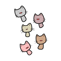 [LINEスタンプ] マッシュルームにゃんこ