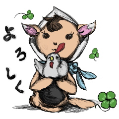 [LINEスタンプ] 白ずきんのウーマ