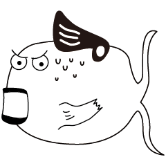 [LINEスタンプ] 白黒生活：魚の8の変化