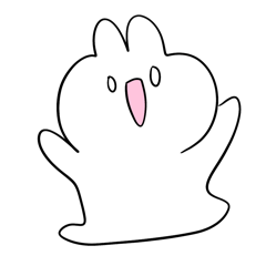 [LINEスタンプ] 笑顔のうさぎたち 小さめ
