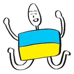 [LINEスタンプ] ウクライナ国旗くん