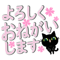 [LINEスタンプ] 黒猫ちゃん・便利なデカ文字2動く編。の画像（メイン）