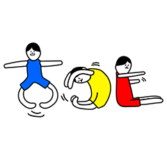 [LINEスタンプ] 三つ子の 体操 時間の画像（メイン）