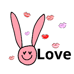 [LINEスタンプ] 長ミミうさぎのシンプルスタンプ