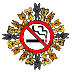 [LINEスタンプ] 皆様タバコ止め・健康あきらか＆犬の友達の画像（メイン）