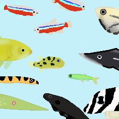 [LINEスタンプ] いろんな種類の熱帯魚・淡水魚