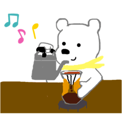 [LINEスタンプ] 癒しの白くま（coffee break）