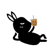 [LINEスタンプ] 黒ウサギの日常