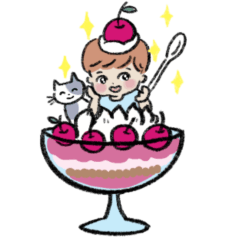 [LINEスタンプ] かわいい坊やと時々にゃんこ