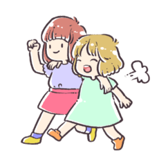 [LINEスタンプ] おかっぱ姉妹