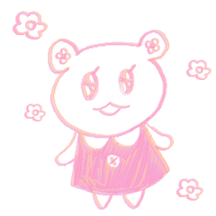 [LINEスタンプ] 花を耳に差し込んだクマの石