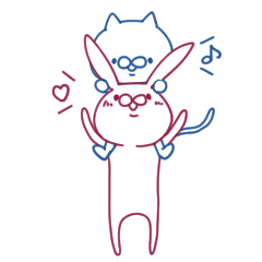 [LINEスタンプ] シンプルなうさぎとねこ