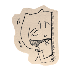 [LINEスタンプ] シンプルガールと溶けてる猫