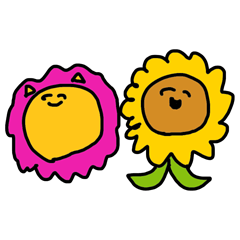 [LINEスタンプ] 心優しいライオンとひまわりさん