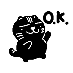 [LINEスタンプ] ちちネコ黒