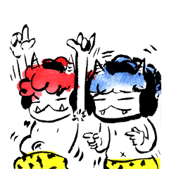 [LINEスタンプ] 親切な赤鬼泣いた青鬼