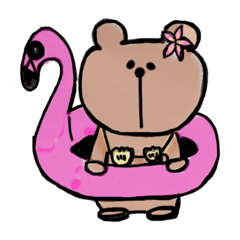 [LINEスタンプ] サマーベア2 サマーシリーズ  フラミンゴ