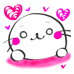 [LINEスタンプ] 大福あざらし もちたん（白）