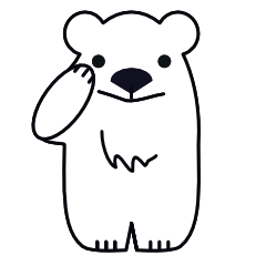 [LINEスタンプ] デカ顔シロクマさんの日常会話
